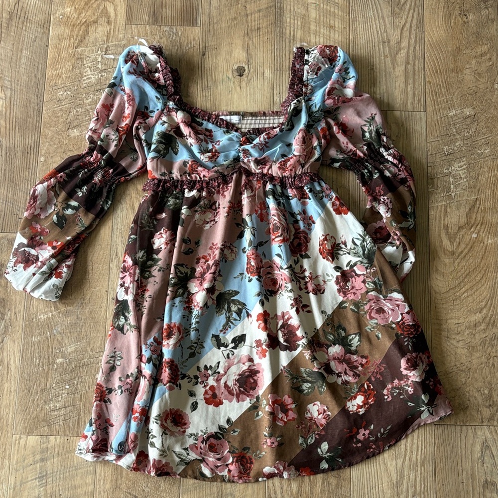 Floral Patchwork Kids Dress